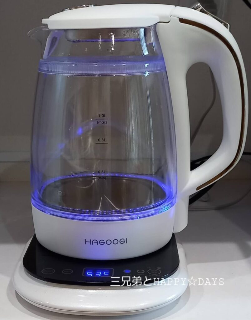 ハゴオギ　hagoogi ガラス　電気ケトル